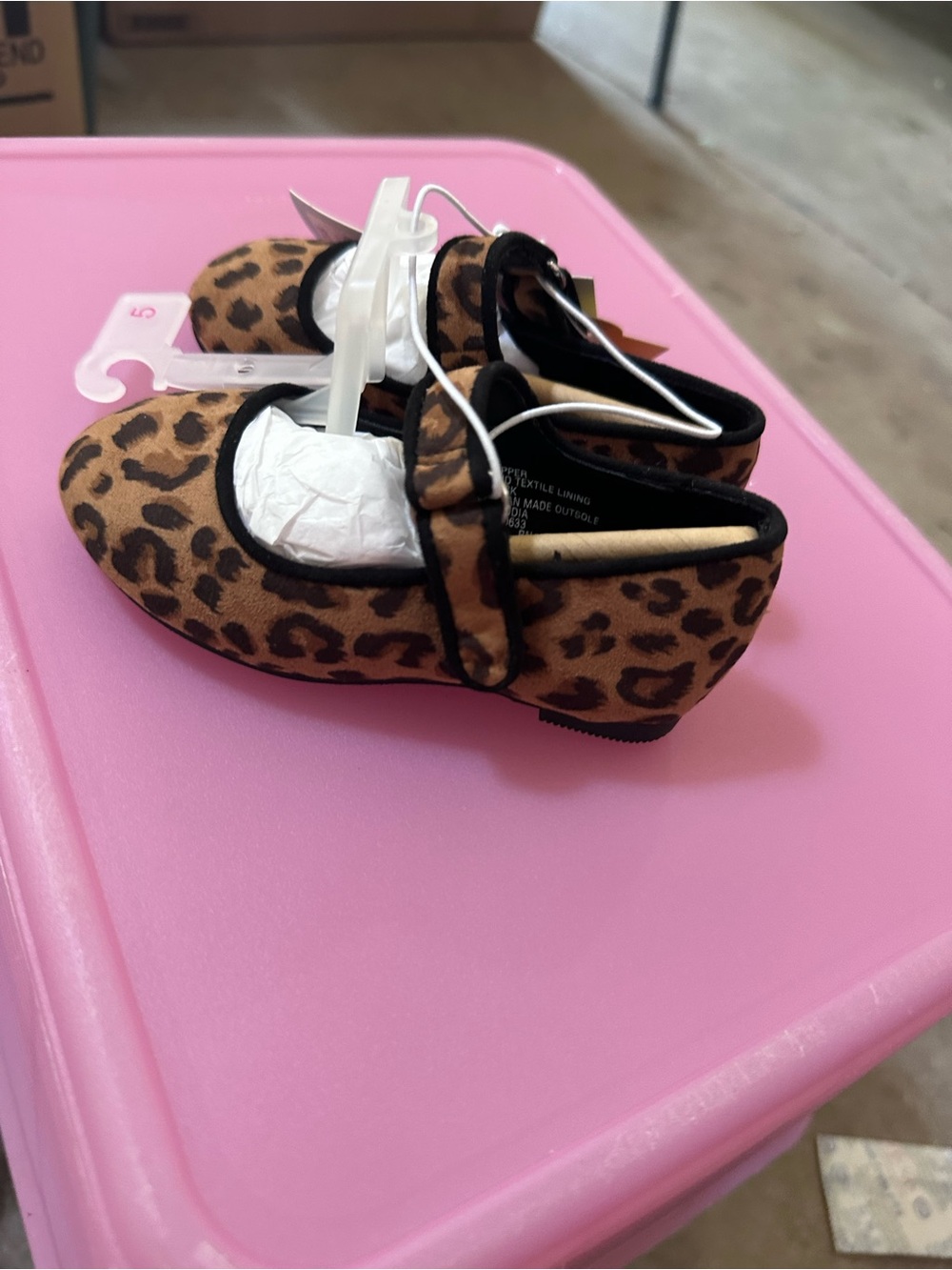 Cat & Jack Leopard Print Mary Jane Flats